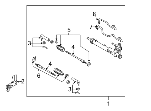 2006 Nissan Maxima Steering Column & Wheel, Steering Gear & Linkage Gear & Linkage Diagram for 49001-ZK30A