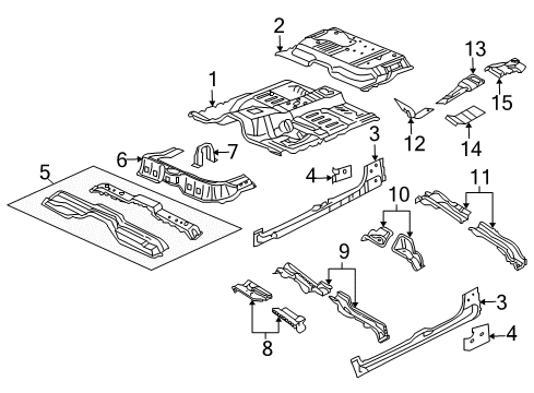 2006 Dodge Dakota Cab - Floor Pan-Floor Diagram for 55359603AA