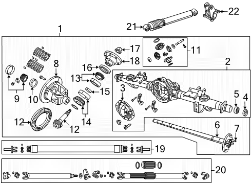 2021 Ram 1500 Axle & Differential - Rear Bracket-Damper Diagram for 68462340AB