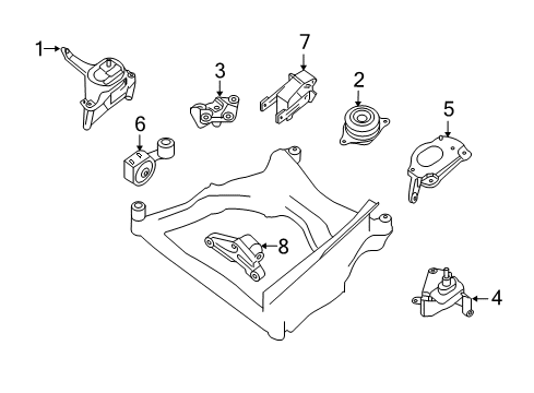 2011 Nissan Altima Engine & Trans Mounting Engine Mounting Bracket, Left Diagram for 11253-JA000