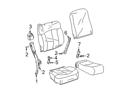 2003 Cadillac Escalade EXT Seat Belt BELT KIT, F/SEAT CTR *PEWTER Diagram for 19419745