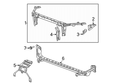 2022 Buick Envision Radiator Support Upper Tie Bar Support Diagram for 39092846