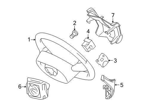 2009 Lincoln MKS Steering Column & Wheel, Steering Gear & Linkage Cruise Switch Diagram for 8A5Z-9C888-DA