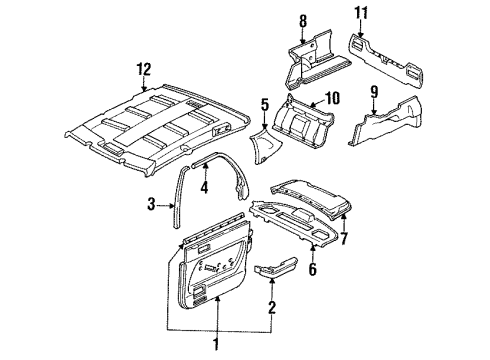 1995 Acura Legend Interior Trim Switch Assembly, Power Window Master (Black) Diagram for 35750-SP1-A41ZA