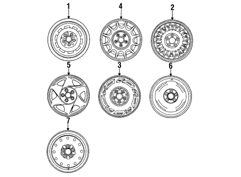 1994 Ford Taurus Wheels Wheel, Alloy Diagram for F4DZ1007A