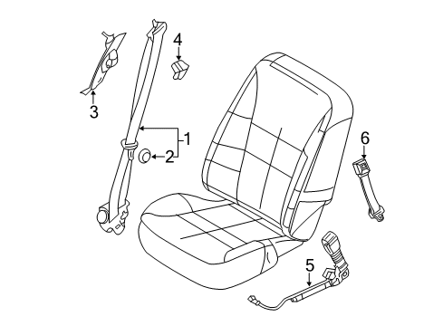 2013 Lincoln MKX Seat Belt Height Adjuster Diagram for BT4Z-54602B82-AA
