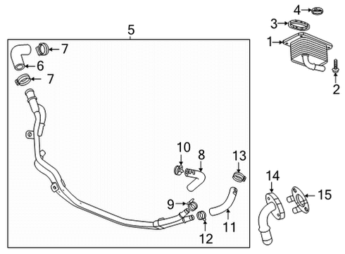 2021 Buick Encore GX Engine Oil Cooler Oil Cooler Seal Diagram for 12698625