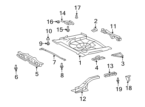 2012 Scion xB Rear Body - Floor & Rails Rear Floor Pan Diagram for 58311-12300