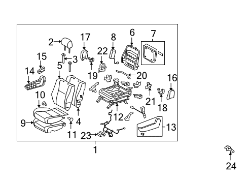 2007 Toyota Tundra Passenger Seat Components Seat Back Pad Diagram for 71551-0C210