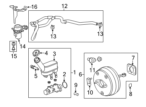 2016 Chevrolet Traverse Hydraulic System Vacuum Hose Diagram for 20884014