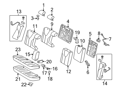 2007 Toyota Camry Rear Seat Components Seat Back Cover Diagram for 71078-33610-B0