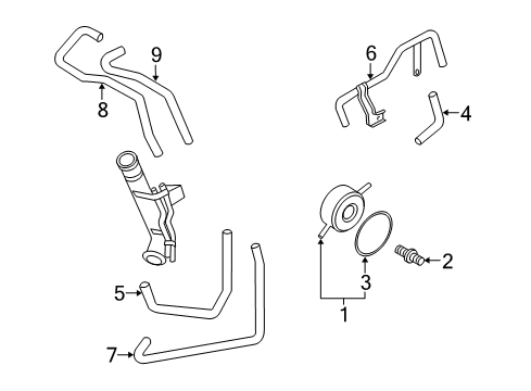 2007 Infiniti FX45 Oil Cooler Hose-Water Diagram for 21306-CL70A