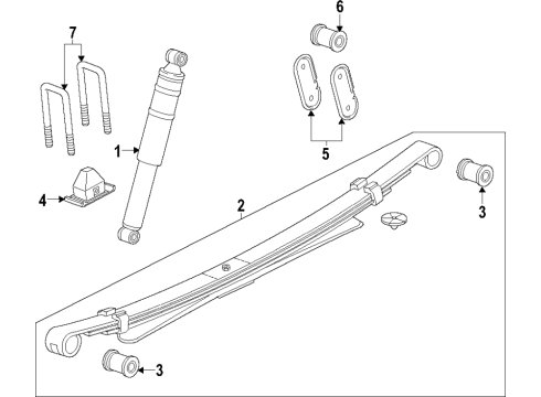 2019 Chevrolet Colorado Rear Suspension Leaf Spring Diagram for 84838480