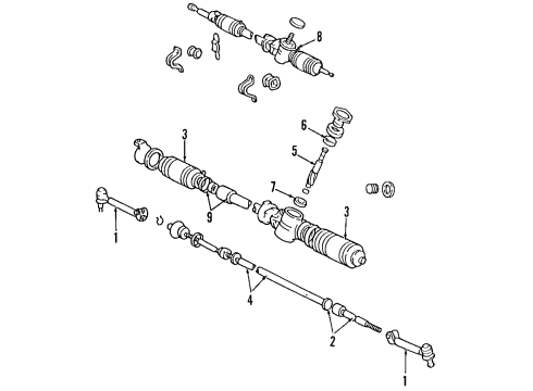 1992 Toyota Corolla Steering Column & Wheel, Steering Gear & Linkage Rack Diagram for 45521-12100