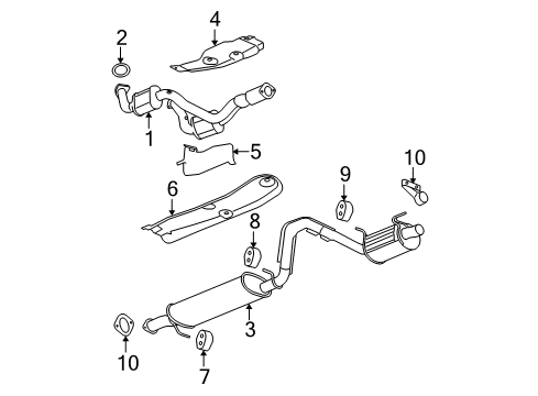 2006 Chevrolet Trailblazer Exhaust Components Muffler Diagram for 15847573