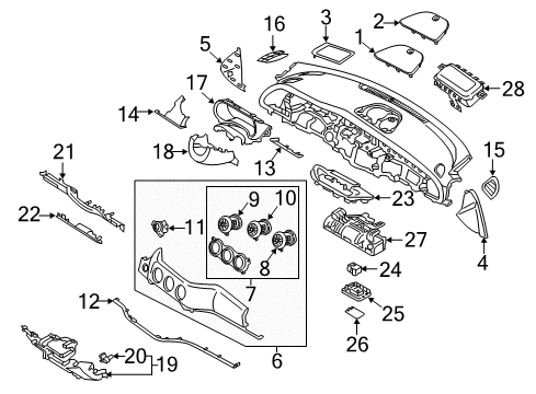 2018 Kia Stinger Cluster & Switches, Instrument Panel Nozzle Assembly-Side DEFROSTER Diagram for 97383J5000WK