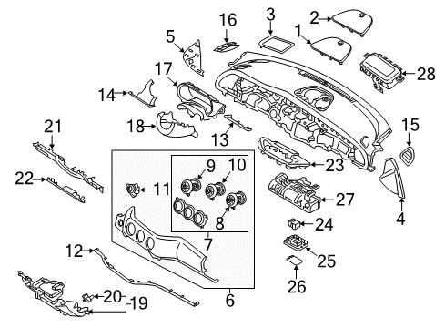 2018 Kia Stinger Cluster & Switches, Instrument Panel Cover Assembly-Crash Pad Main Diagram for 84780J5000WK