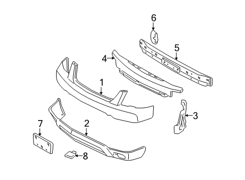 2007 Ford Freestyle Front Bumper Lower Cover Reinforcement Diagram for 5F9Z-17C947-AA