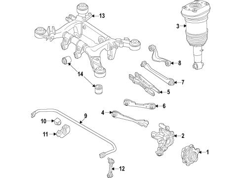 2021 BMW 745e xDrive Rear Suspension Components, Lower Control Arm, Upper Control Arm, Ride Control, Stabilizer Bar Rp Air Supply System Diagram for 37206884682