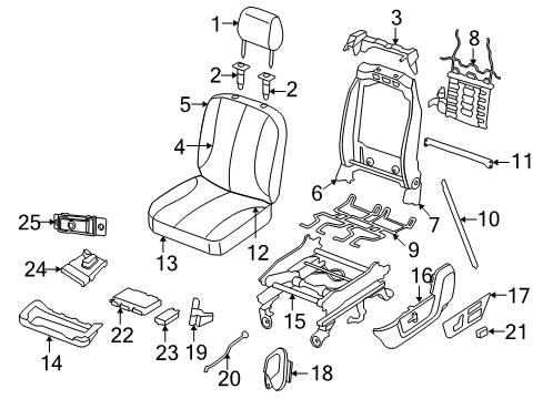 2010 Dodge Ram 3500 Heated Seats Frame-Front Seat Back Diagram for 68050641AA