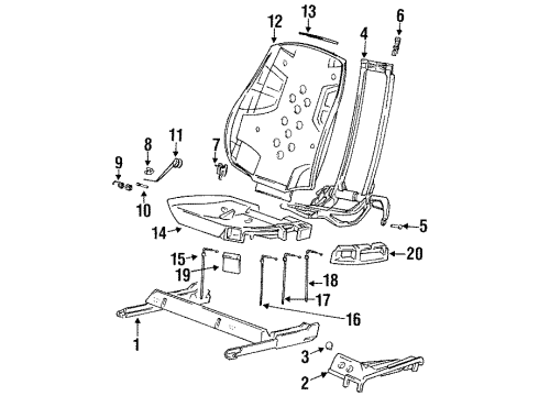 1992 BMW 325is Front Seat Components Covering Cap Left Diagram for 52101960791