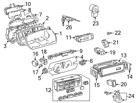 1998 Lexus ES300 Switches Gauge Sub-Assy, Fuel Receiver Diagram for 83882-33160