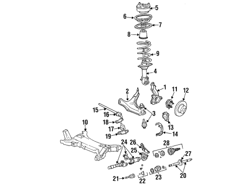 1987 Chrysler LeBaron Front Brakes -F/SUSPENSION SWAY ELIM To CROSSMEMBER Diagram for 4637097