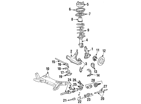 1987 Chrysler LeBaron Front Brakes Line-Brake Diagram for 4313631AB