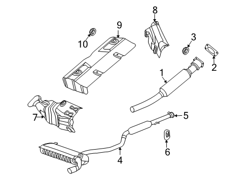 2013 Jeep Patriot Exhaust Components MUFFLER-Exhaust Diagram for 68142882AF
