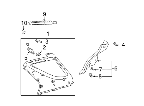 Diagram for 2001 Lexus RX300 Interior Trim - Quarter Panels 