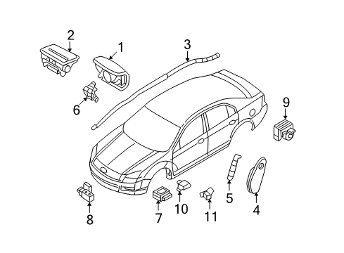 2008 Lincoln MKZ Air Bag Components Occupant Sensor Diagram for 8E5Z-14B422-A