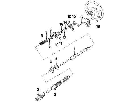 1991 Volvo 940 Steering Column, Steering Wheel Valve Asm-Parking Brake Vacuum Release Diagram for 3530164