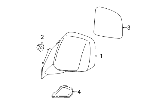 2018 Chevrolet City Express Outside Mirrors Mirror Assembly Diagram for 19317356