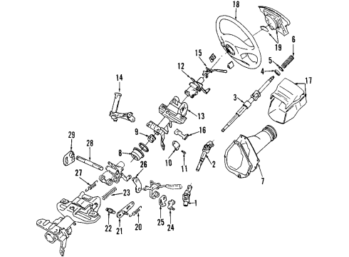 1994 Toyota Celica Steering Column, Steering Wheel & Trim Knock Control Sensor Diagram for 89615-22040