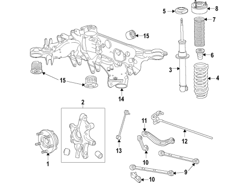 2019 Cadillac CT6 Rear Axle, Upper Control Arm, Ride Control, Stabilizer Bar, Suspension Components Coil Spring Diagram for 84302513