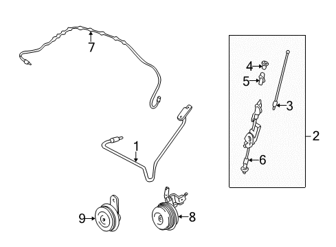 1998 Toyota Corolla Antenna & Radio, Horn Ornament Diagram for 86392-02030