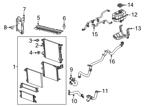 2022 Jeep Wrangler Radiator & Components Hose-Radiator Inlet Diagram for 68280782AD