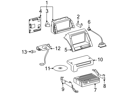 2009 Toyota Prius Navigation System Antenna Assembly Diagram for 86860-47060