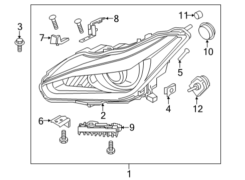 2017 Infiniti Q70 Headlamps Controller Assy-Auto Light Diagram for 253C0-4AM0A