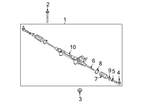 2013 Toyota 4Runner Steering Column & Wheel, Steering Gear & Linkage Gear Assembly Diagram for 44200-35094