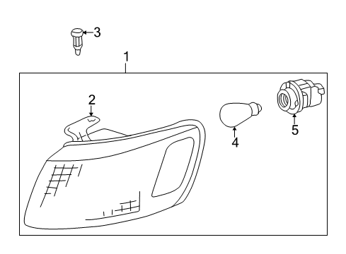 2000 Toyota Camry Signal Lamps Lens & Housing Diagram for 81521-AA020