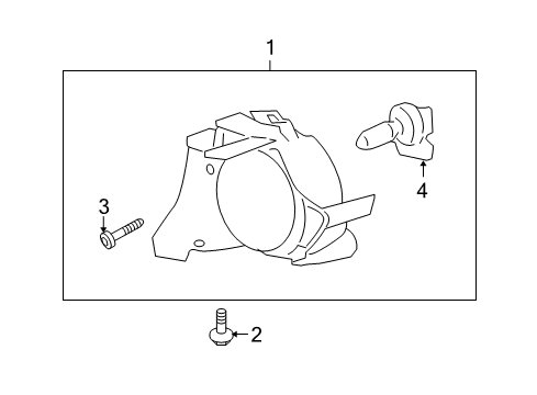 2008 Saturn Vue Fog Lamps Fog Lamp Assembly Diagram for 96673812