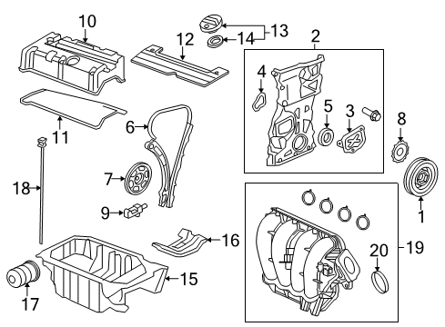 2012 Honda Civic Intake Manifold Cover, Phc Diagram for 12500-RX0-A00