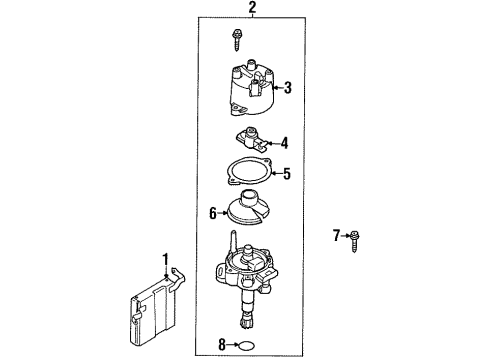 1997 Nissan 240SX Ignition System Distributor Assy Diagram for 22100-70F12