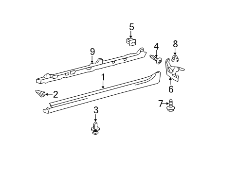 2007 Toyota Camry Exterior Trim - Pillars, Rocker & Floor Rocker Molding Diagram for 75852-06904