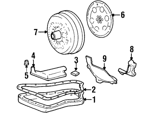 2002 Pontiac Grand Prix Automatic Transmission Converter Shield Diagram for 24505261