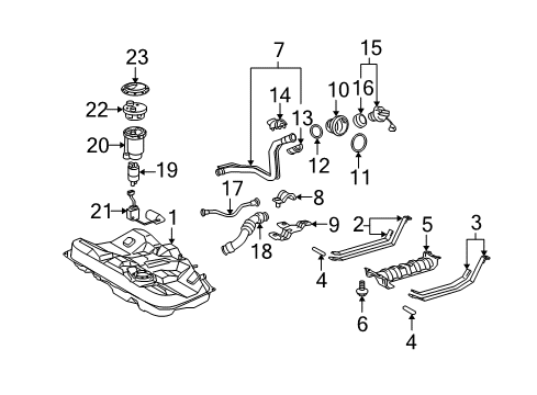 2005 Toyota Avalon Fuel Supply Filler Pipe Diagram for 77201-07050