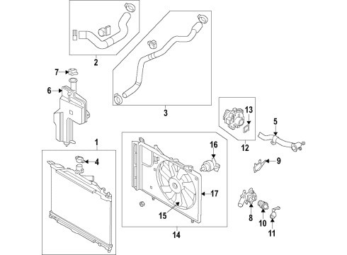 2019 Toyota Yaris Cooling System, Radiator, Water Pump, Cooling Fan Water Pump Assembly Diagram for 16100-WB002