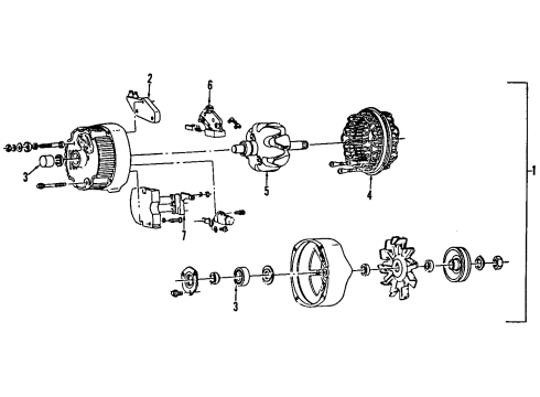 1985 Chevrolet G20 Alternator GENERATOR Assembly-Remanufacture Diagram for 10463044