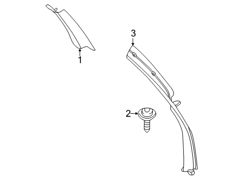 2000 BMW 540i Interior Trim - Quarter Panels Trim Panel Column, Rear Right Diagram for 51438217076